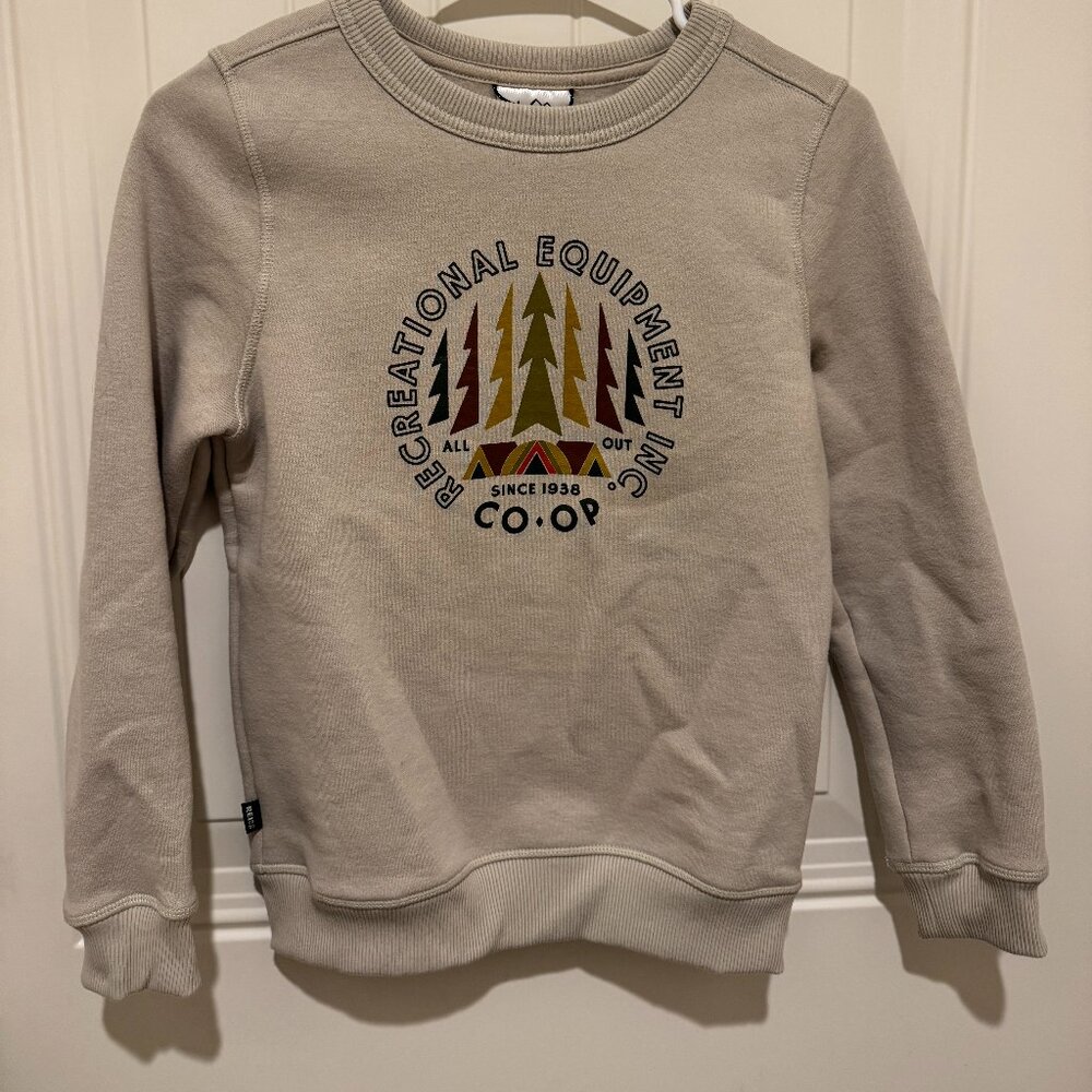 REI Co-op Kids Outside Life Crew Sweatshirt Unisex Stone size Medium